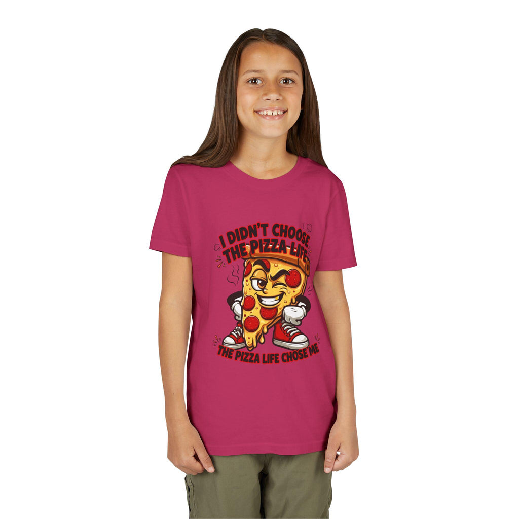 I Didn't Choose the Pizza Life cartoon slice Youth Tee | Funny Pizza Shirt