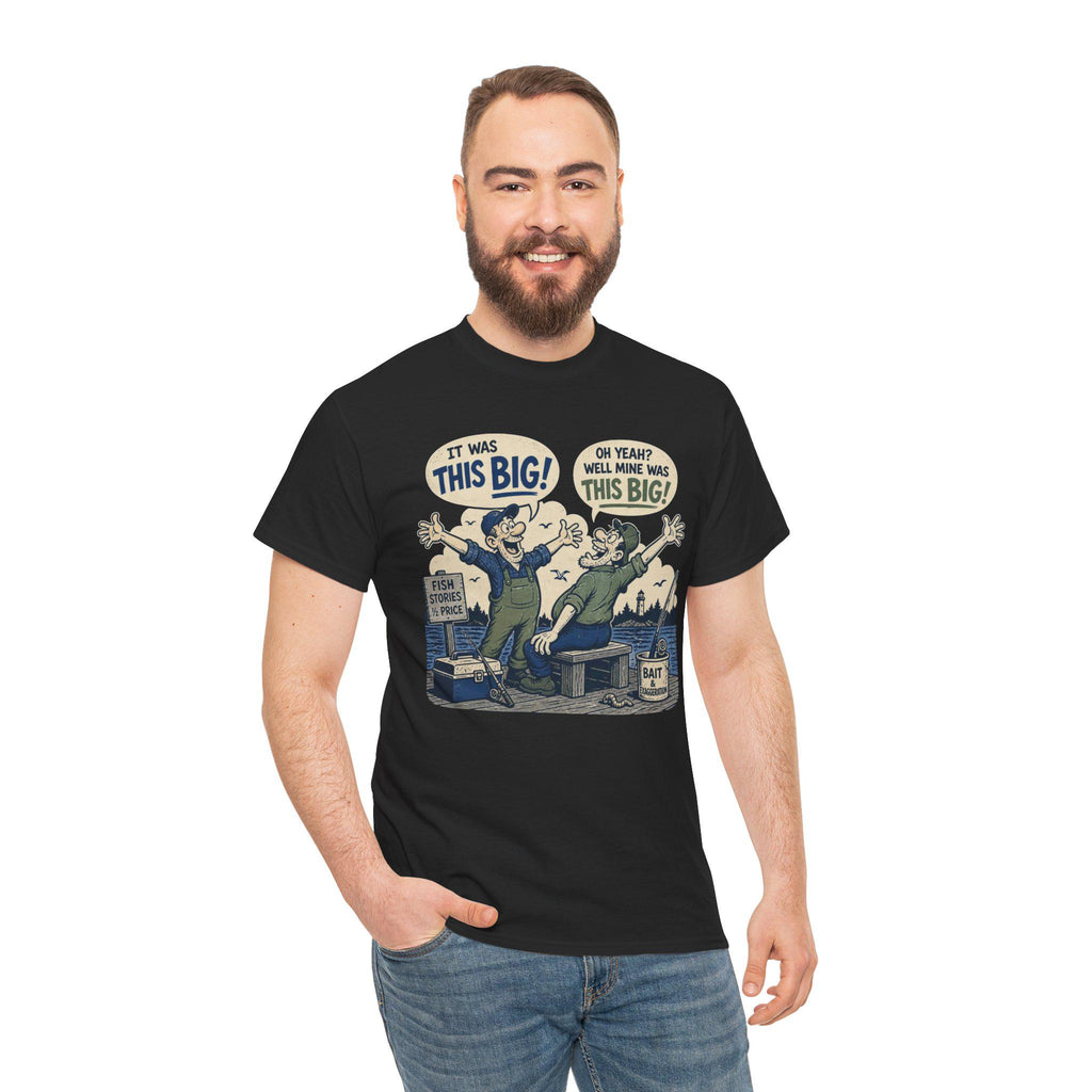 Fishing Tale This Big T-Shirt | Retro Cartoon Fishermen Tee