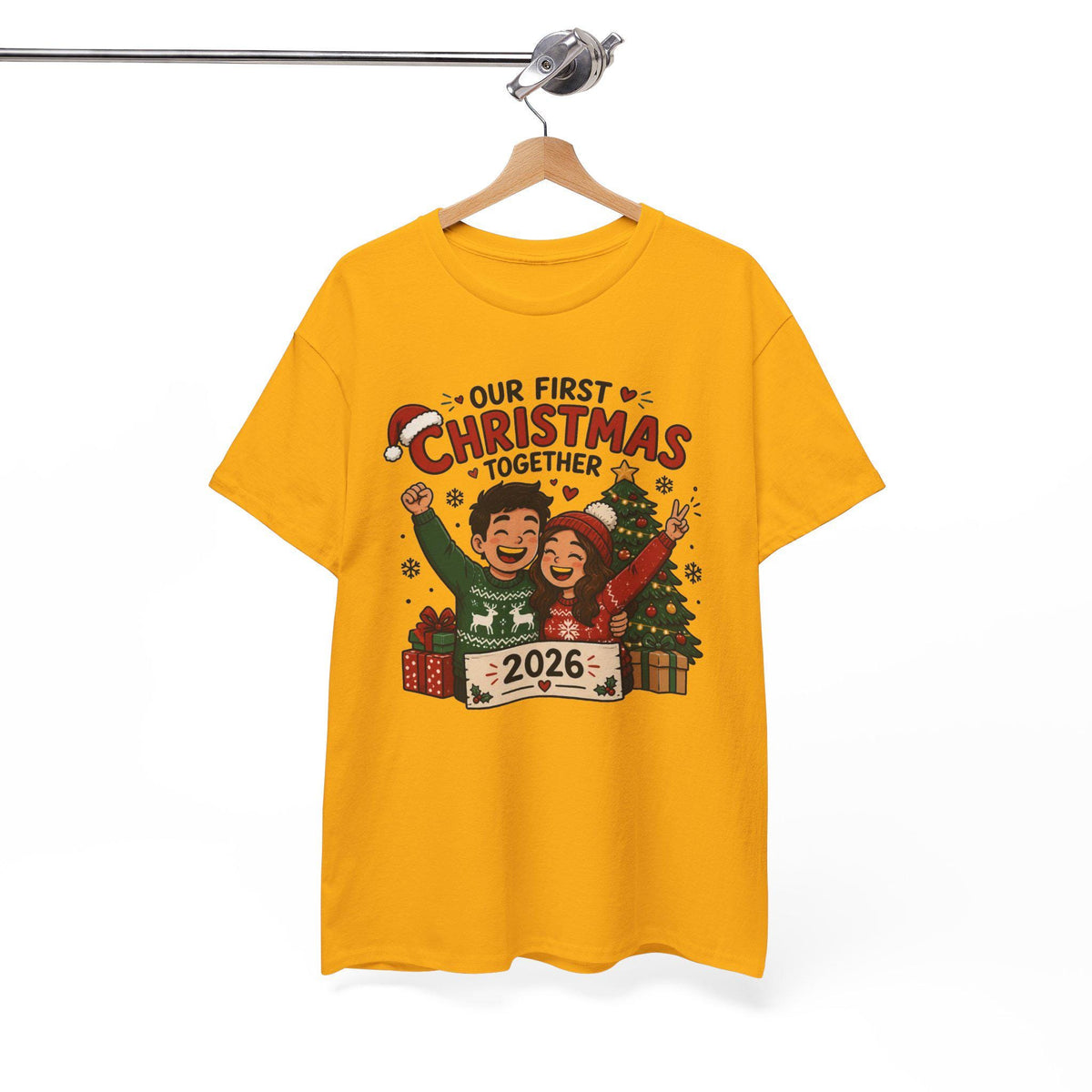 Our First Christmas Together 2026 Tee | Couple Holiday Shirt, Christmas Tree Illustration