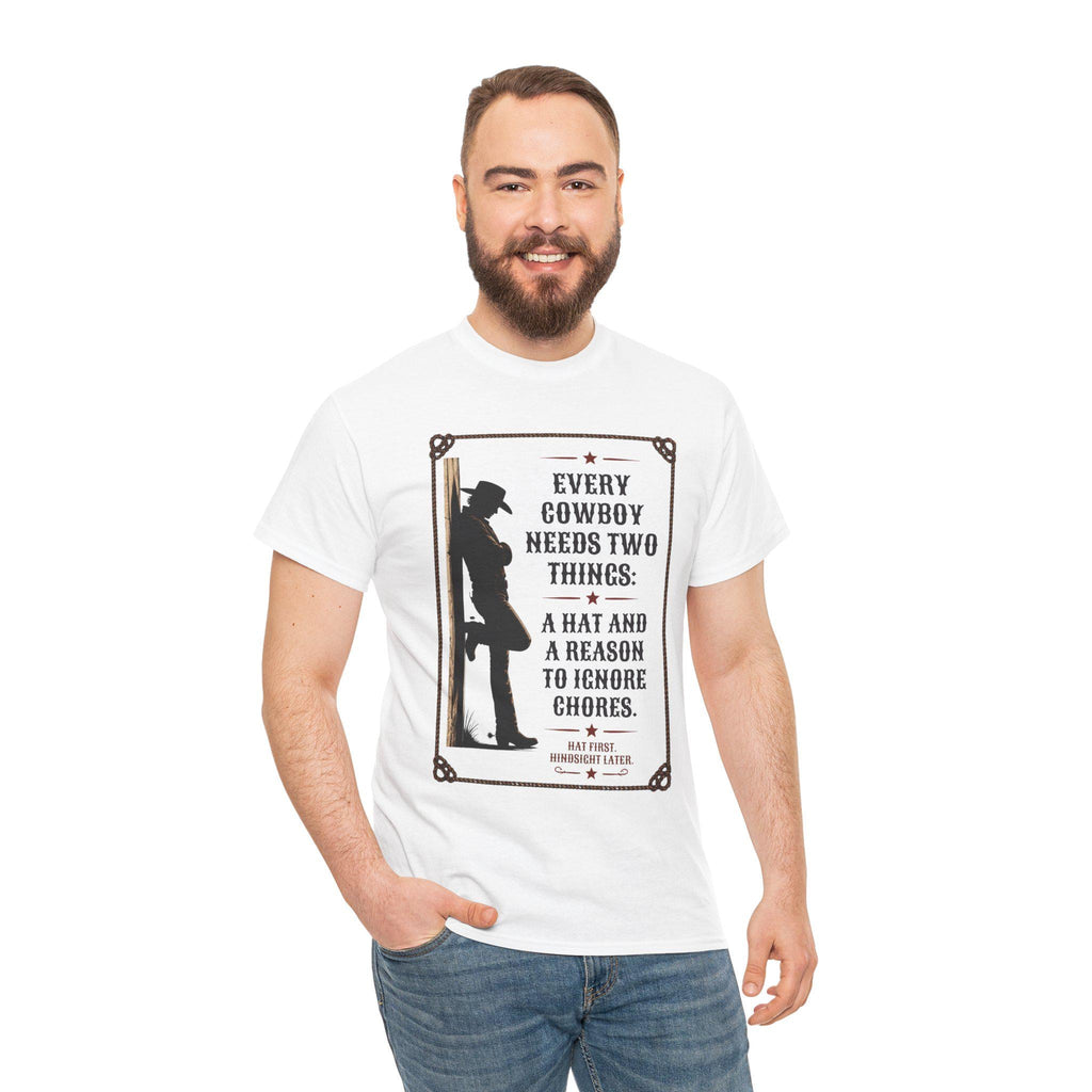 Every Cowboy Needs Two Things T-Shirt | Cowboy Silhouette, Western Quote