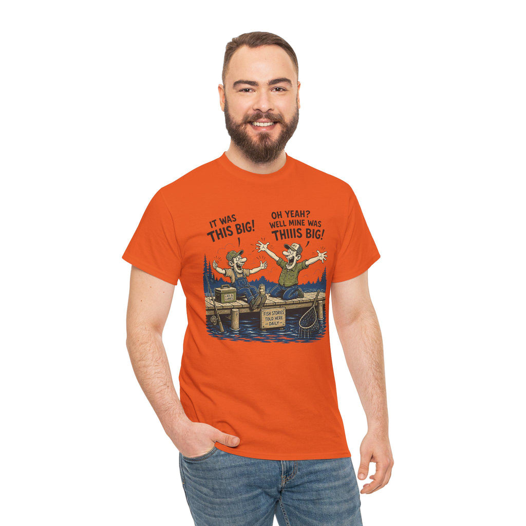 Fishing Tale Illustration Tee | Funny Fish Story T-Shirt, Lake Fishing Graphic