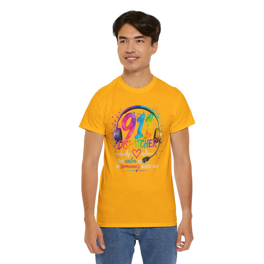911 Dispatcher Tee | Rainbow Headset, Calm Someone's Worst Day design,first responder