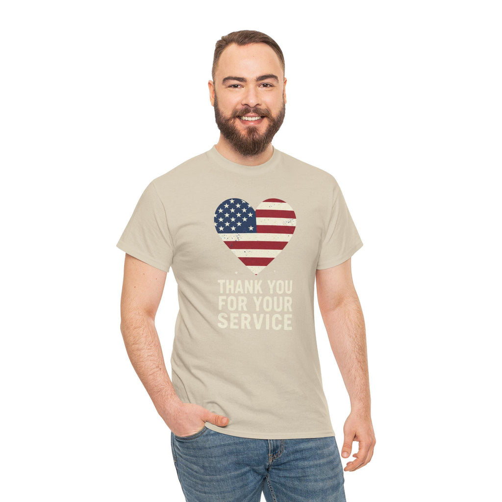 American Flag Heart Thank You For Your Service Tee | Patriotic, Veterans Day