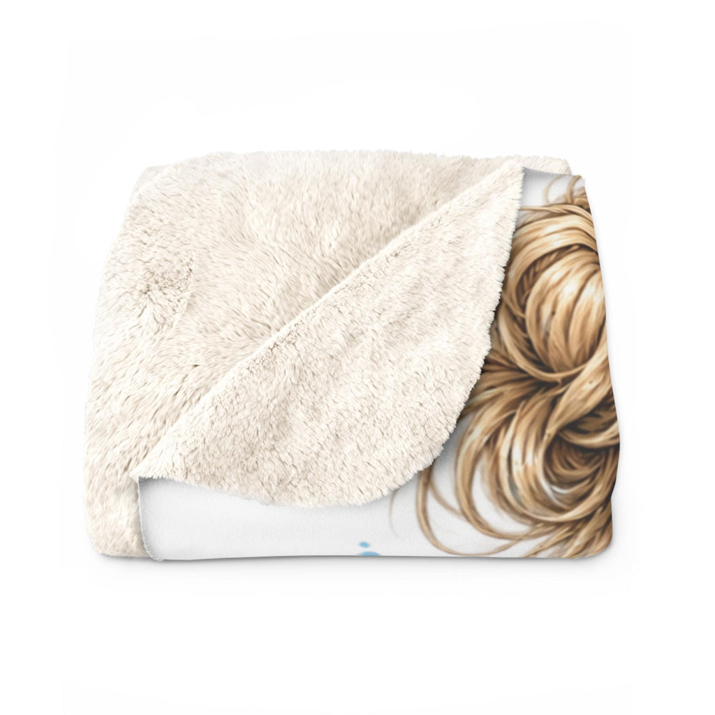 Tennis Girl Illustration Sherpa Fleece Blanket | Loud Sweaty Filled With Good Shoes