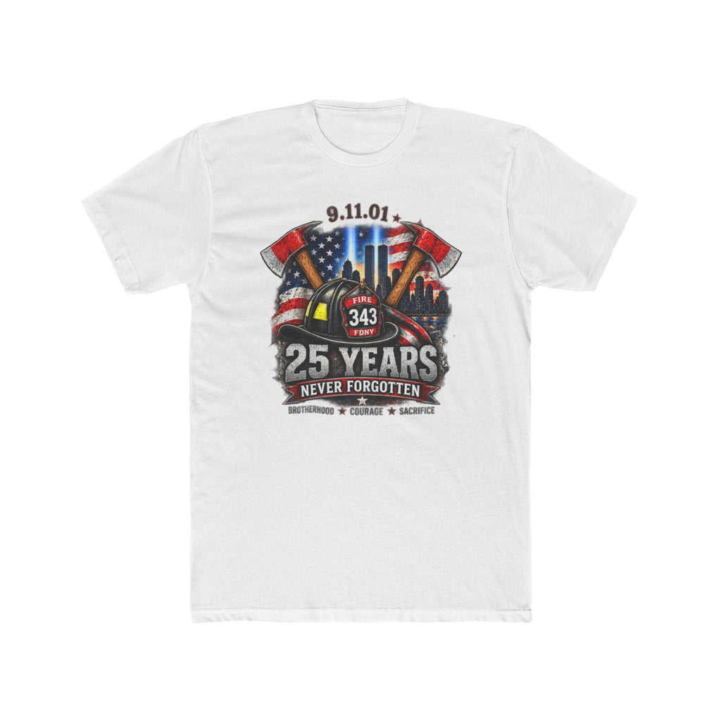 9/11 25 Years Never Forgotten Tee | 9 11 Firefighter Tribute, 343 Helmet Memorial