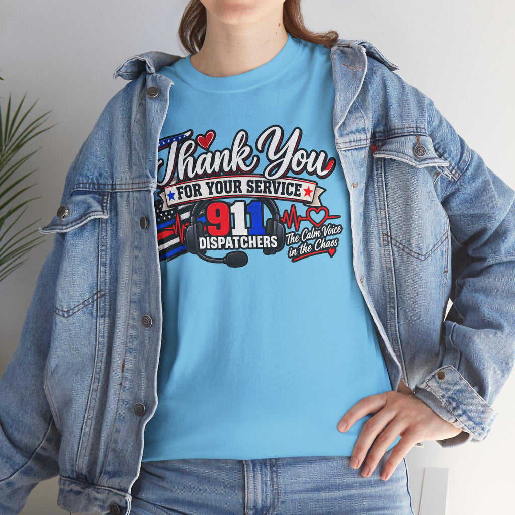 Thank You For Your Service 911 Dispatchers T-Shirt | American Flag Emergency Communicators