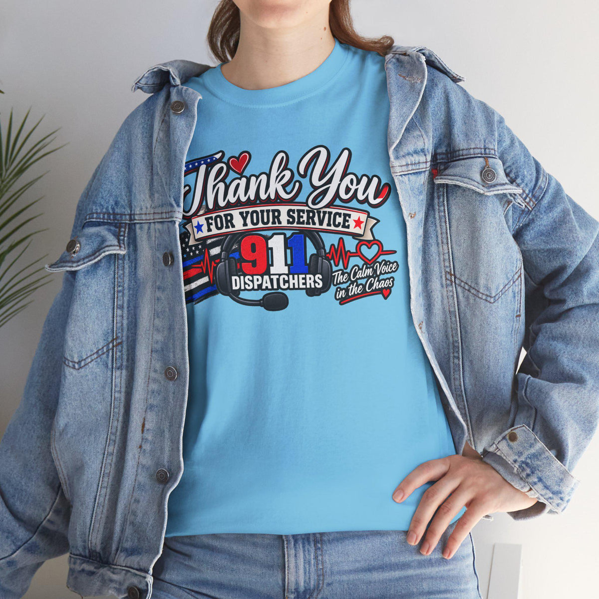 Thank You For Your Service 911 Dispatchers T-Shirt | American Flag Emergency Communicators