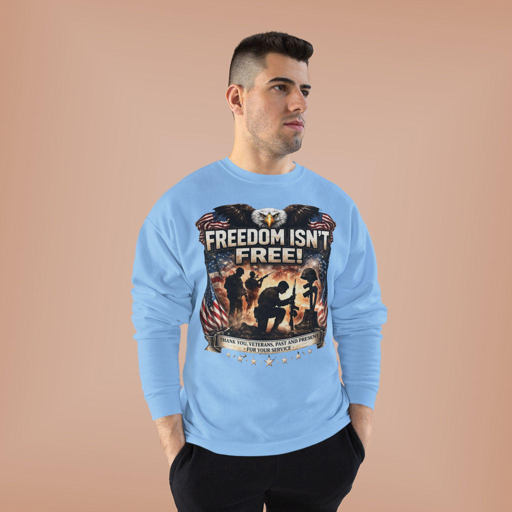 Patriotic Eagle Soldier Crewneck | Freedom Isn't Free, American Flag Sweatshirt