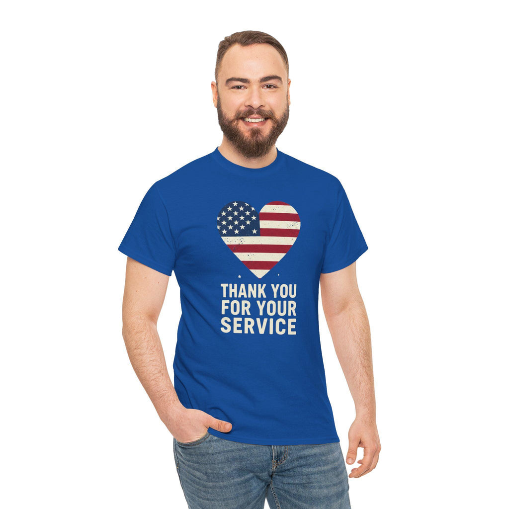 American Flag Heart Thank You For Your Service Tee | Patriotic, Veterans Day