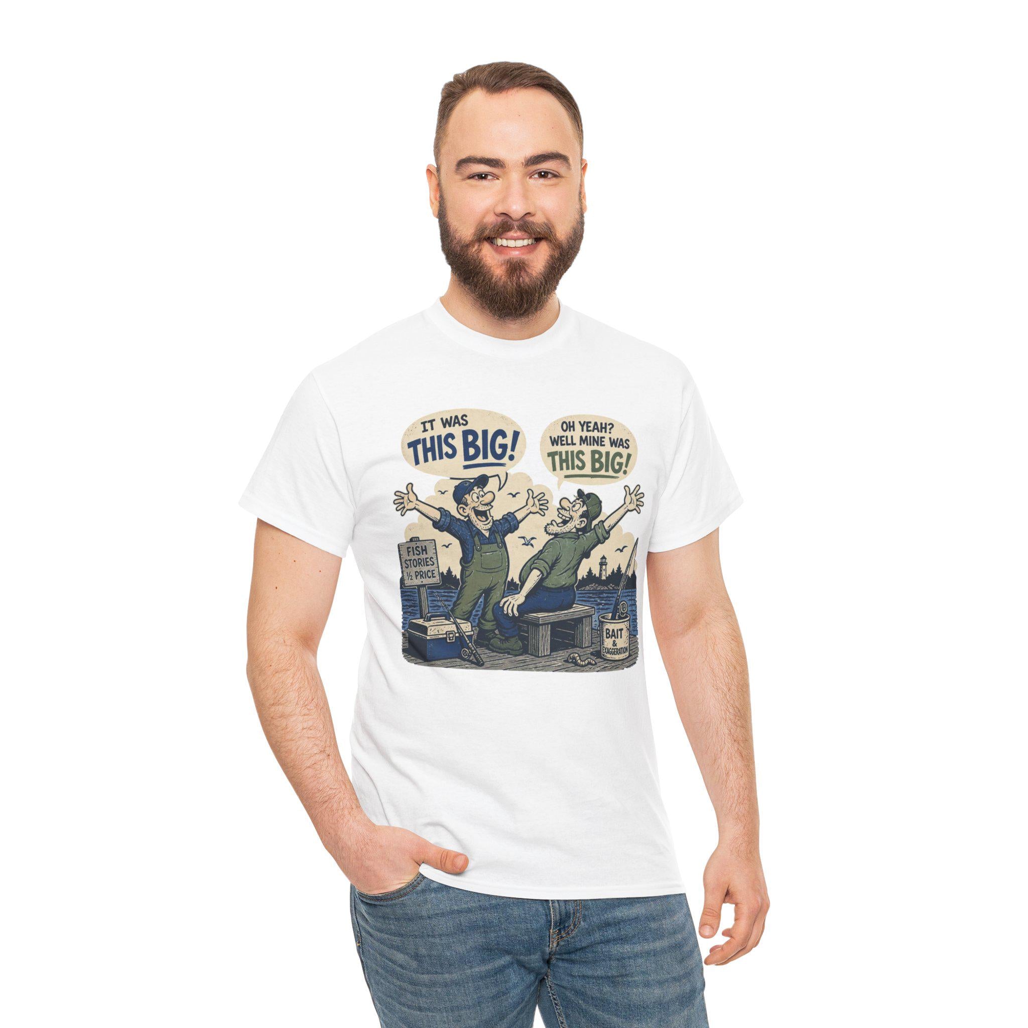 Fishing Tale This Big T-Shirt | Retro Cartoon Fishermen Tee