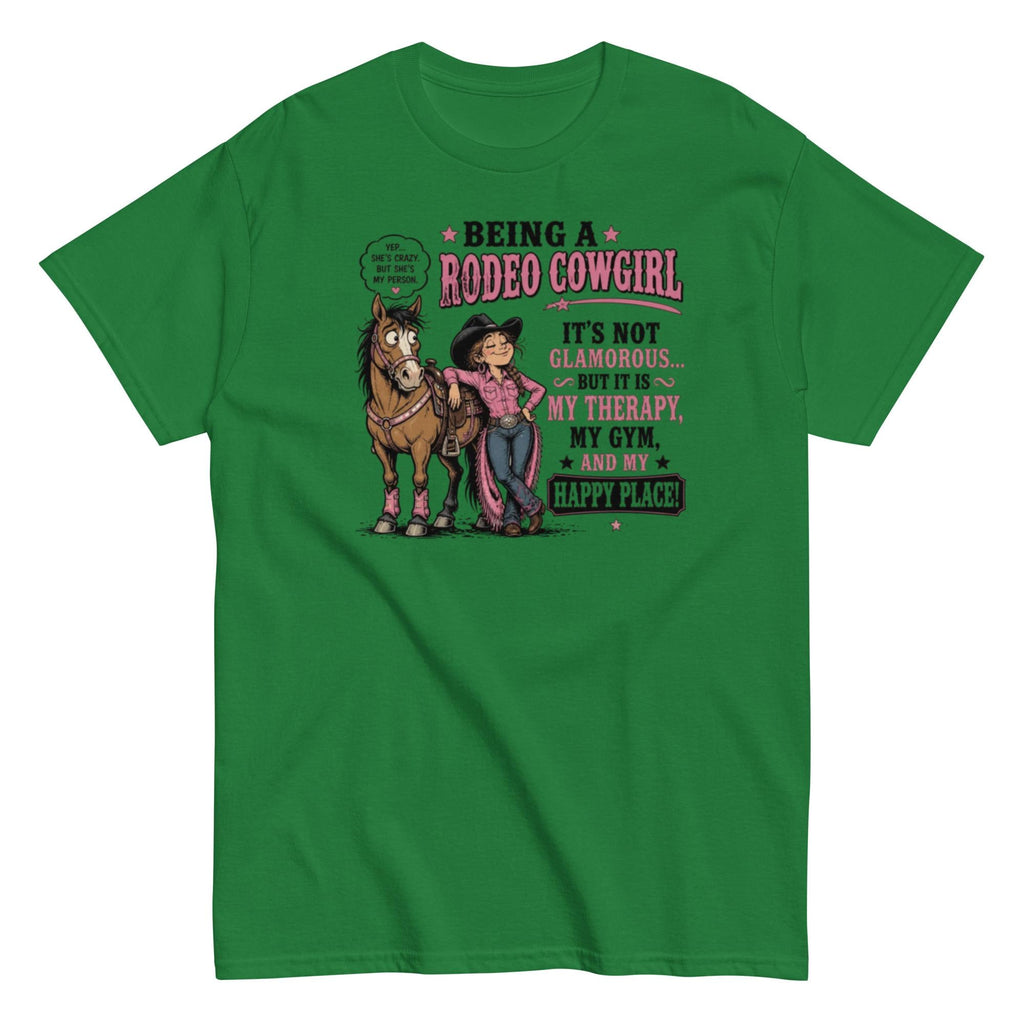 Rodeo Cowgirl Tee: My Therapy, My Happy Place Unisex Cotton Shirt