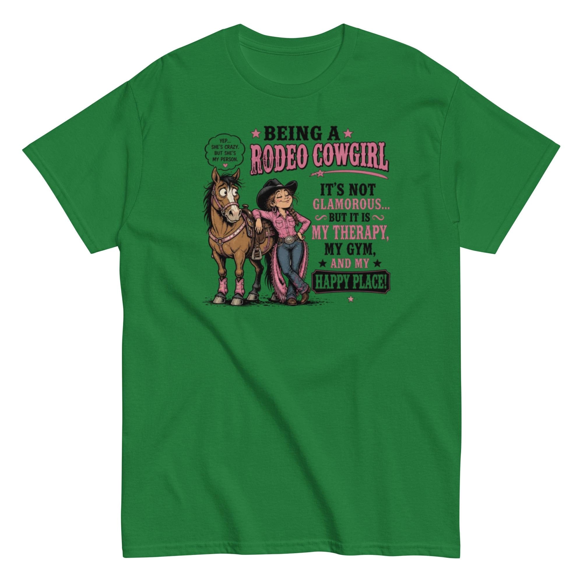 Rodeo Cowgirl Tee: My Therapy, My Happy Place Unisex Cotton Shirt
