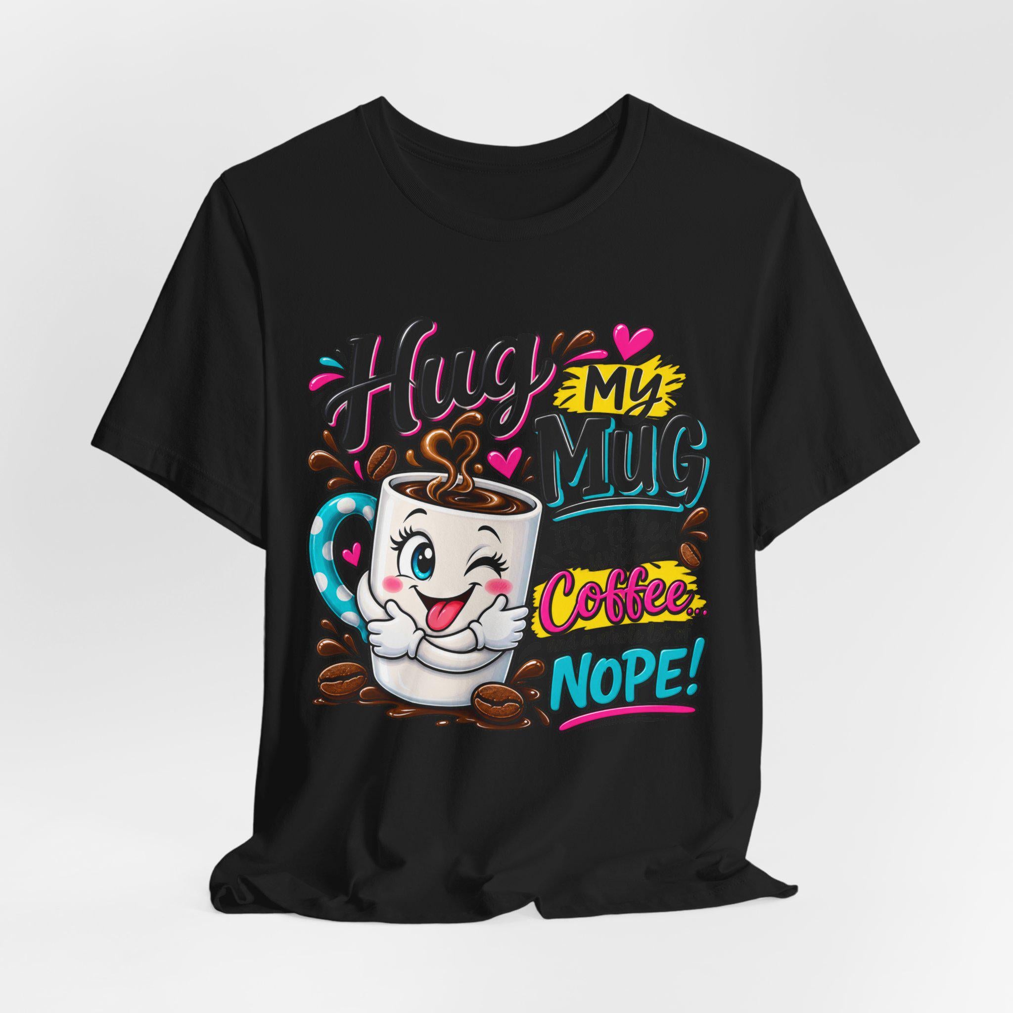 Coffee Mug Cartoon T-Shirt | Humorous Caffeine Lover Tee