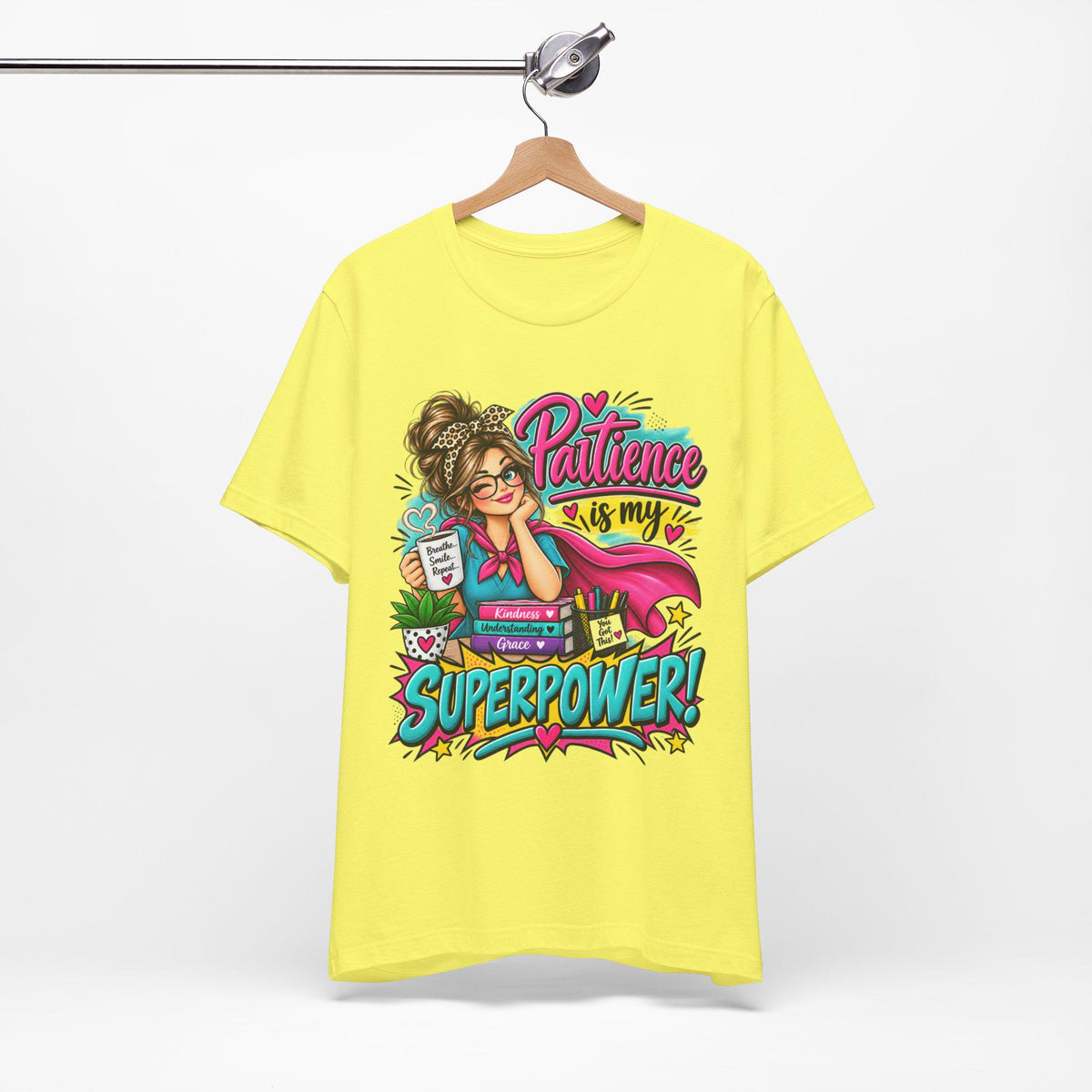 Mom Patience Superpower Graphic Tee | Comic Style Superhero Shirt
