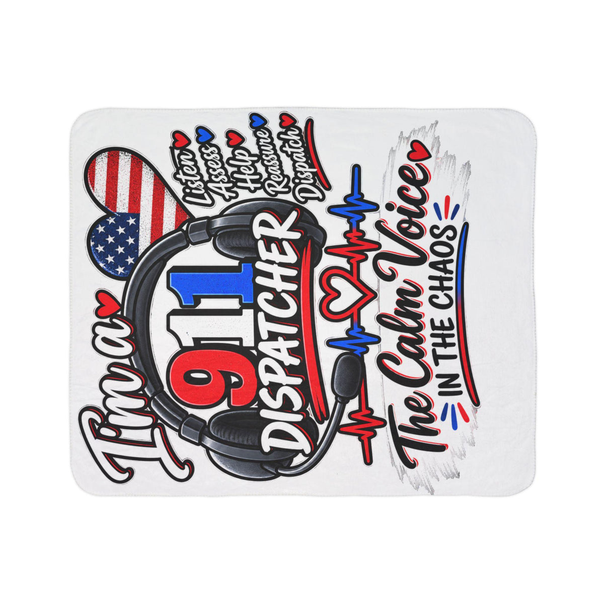 911 Dispatcher Fleece Sherpa Blanket | Calm Voice in Chaos EMS Design