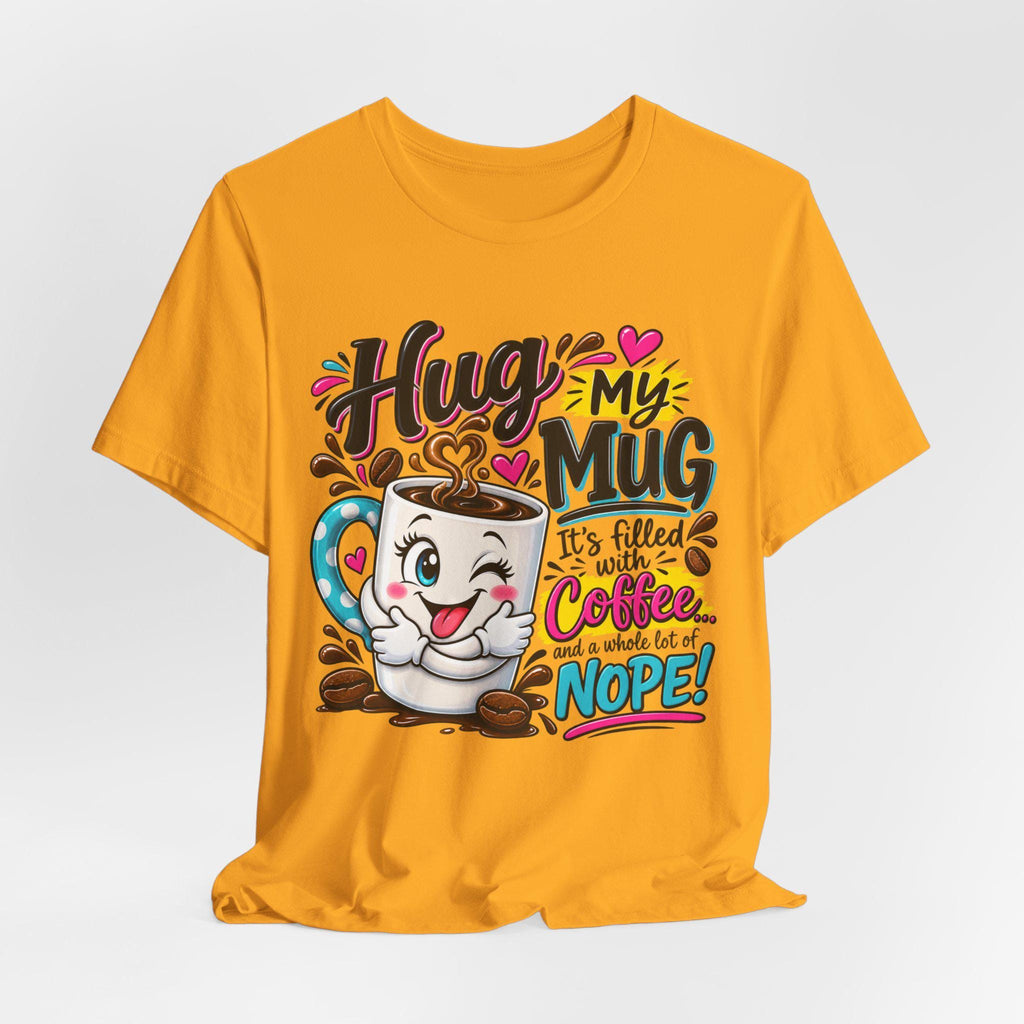 Coffee Mug Cartoon T-Shirt | Humorous Caffeine Lover Tee