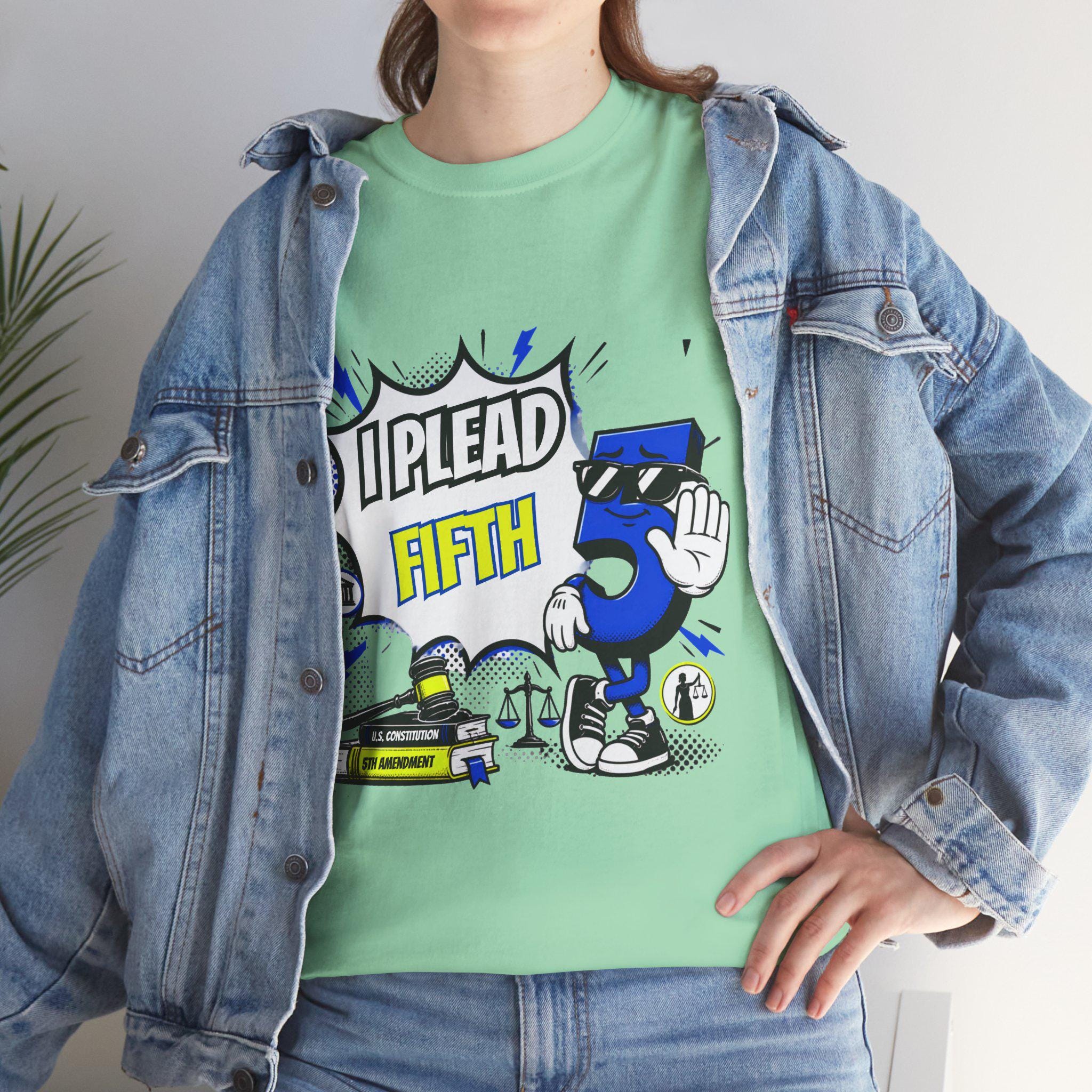 I Plead Fifth graphic Tee | Funny 5th Amendment design, Lawyer Rights Shirt