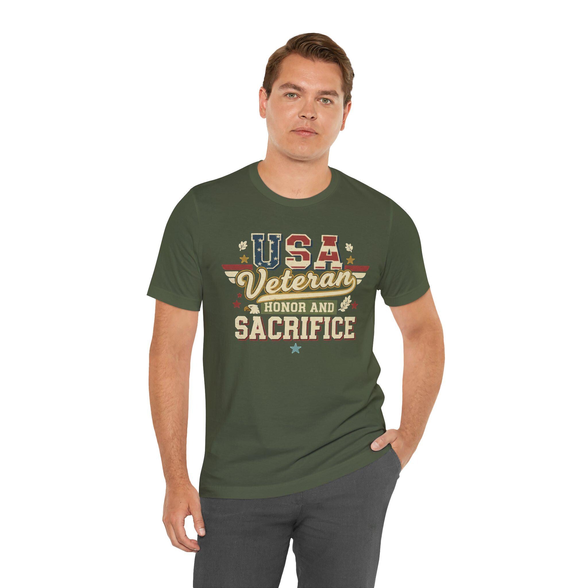 USA Veteran Honor and Sacrifice T-Shirt | Patriotic Military Tee