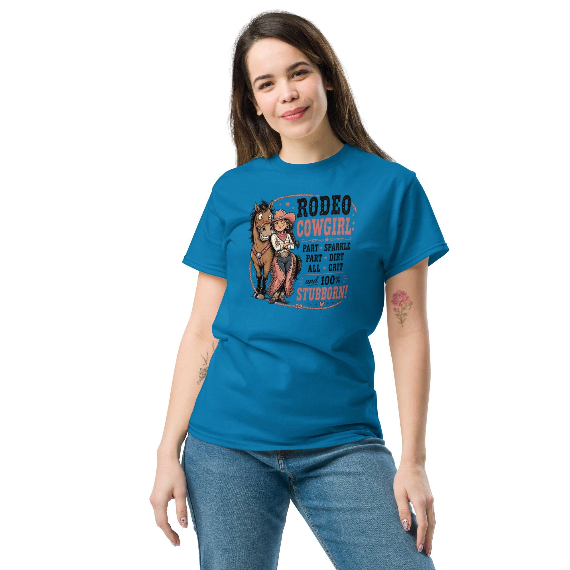 Rodeo Cowgirl Tee: Part Sparkle, Part Dirt, All Grit Unisex Shirt