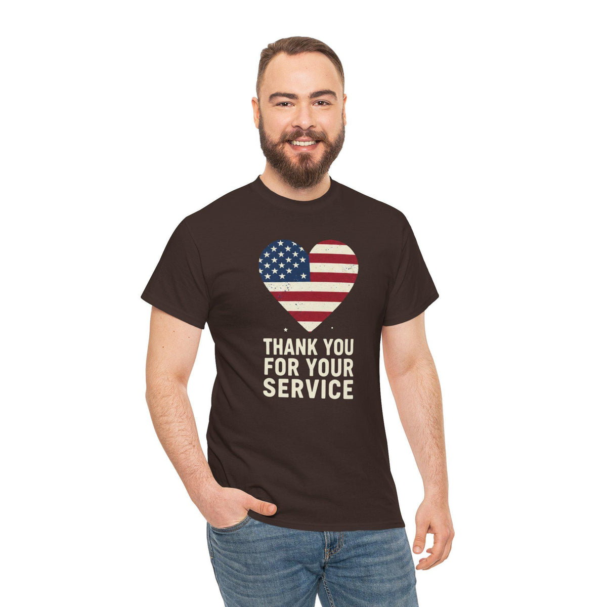 American Flag Heart Thank You For Your Service Tee | Patriotic, Veterans Day