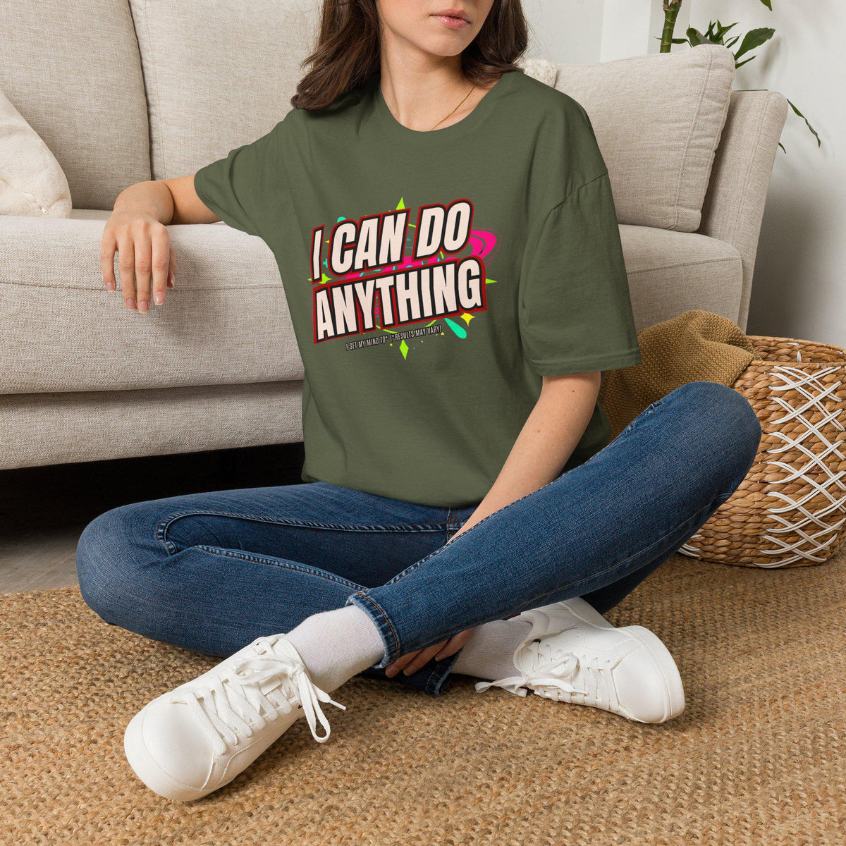 I Can Do Anything Motivational T-Shirt, Retro Positive Quote Tee, Inspirational Gift for Her, Empowerment Graphic Tee, Confidence Shirt