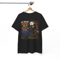 Humorous Witch Broom Broke Halloween Tee | Wicked Sense of Direction