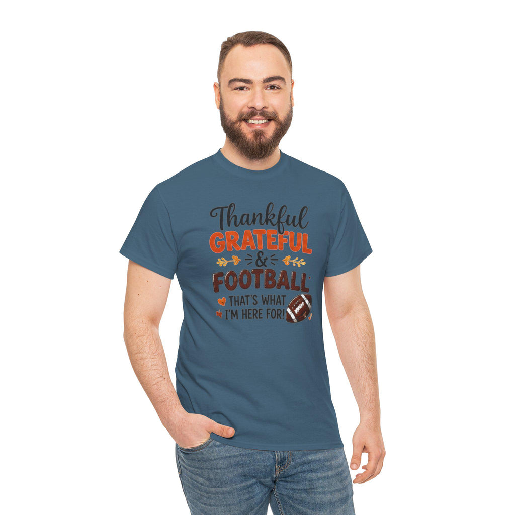 Thanksgiving Football Tee, Thankful Grateful & Football T-Shirt