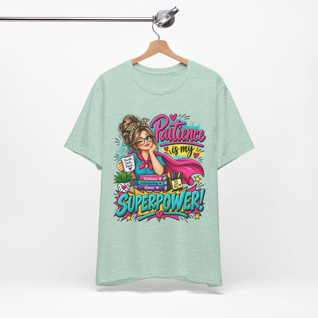 Mom Patience Superpower Graphic Tee | Comic Style Superhero Shirt