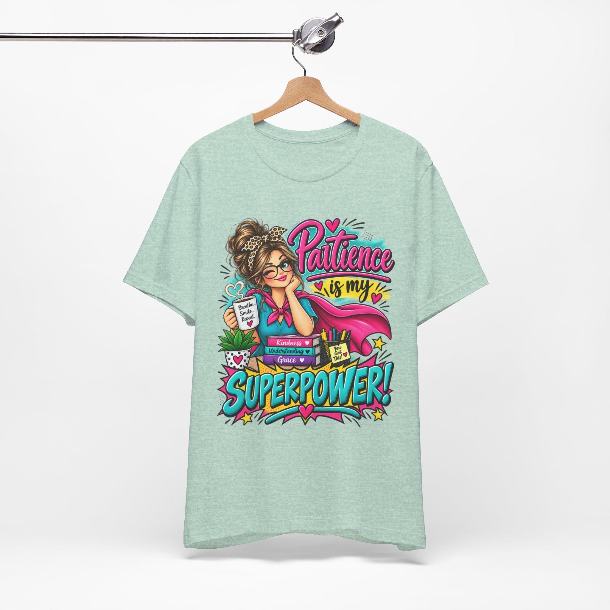 Mom Patience Superpower Graphic Tee | Comic Style Superhero Shirt