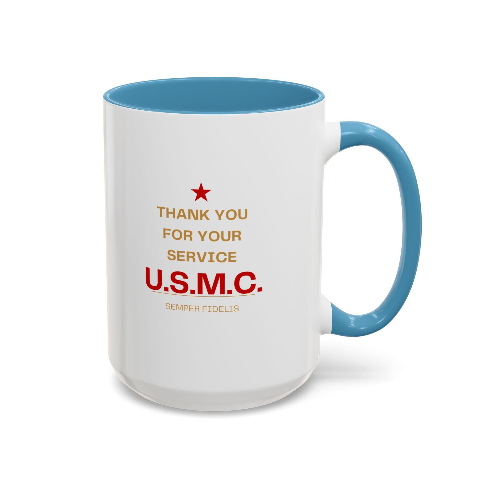 Thank You For Your Service USMC Mug | Accent Coffee Mug Right Hand