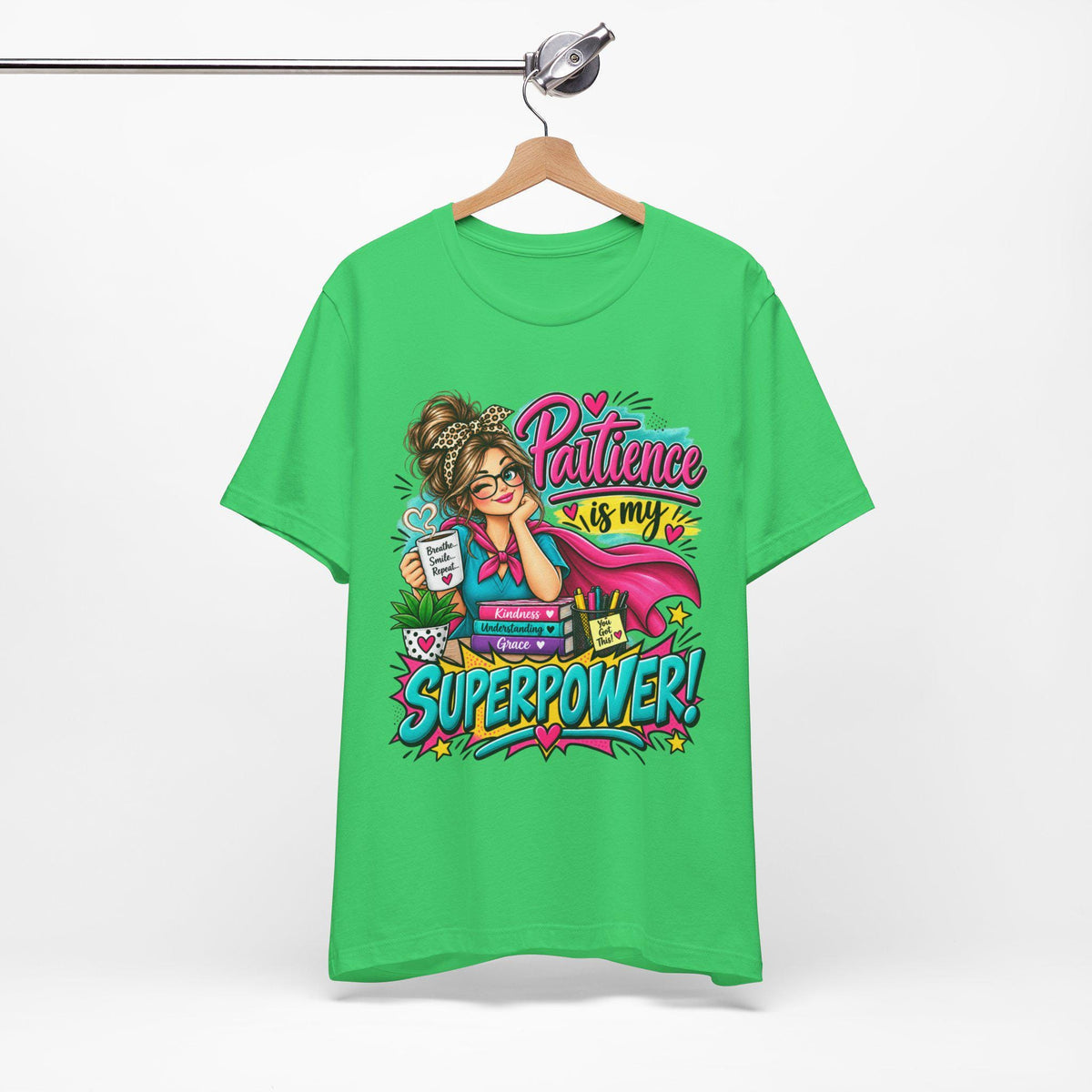 Mom Patience Superpower Graphic Tee | Comic Style Superhero Shirt