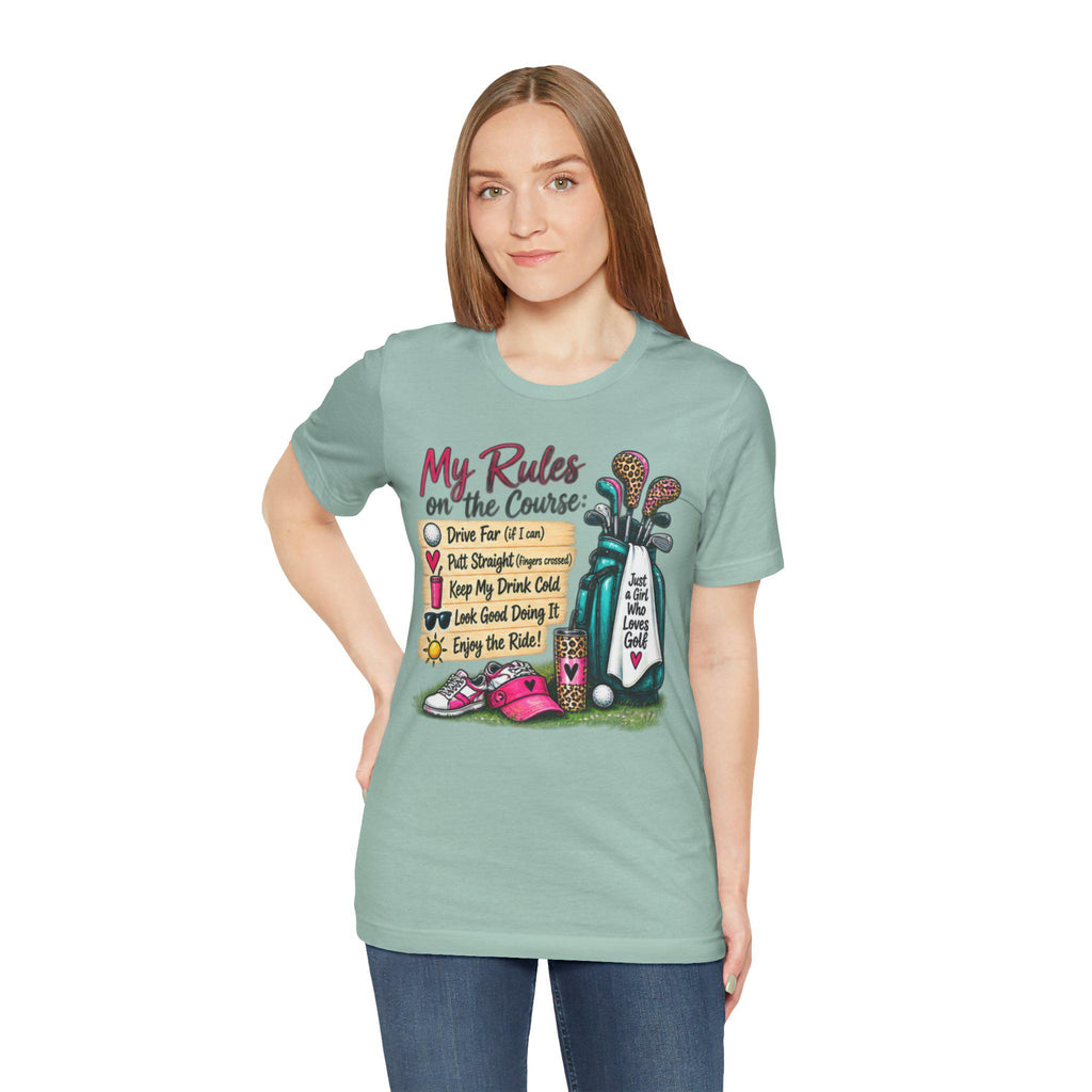 Golf Course Rules Tee | Women's Humorous Golf Shirt