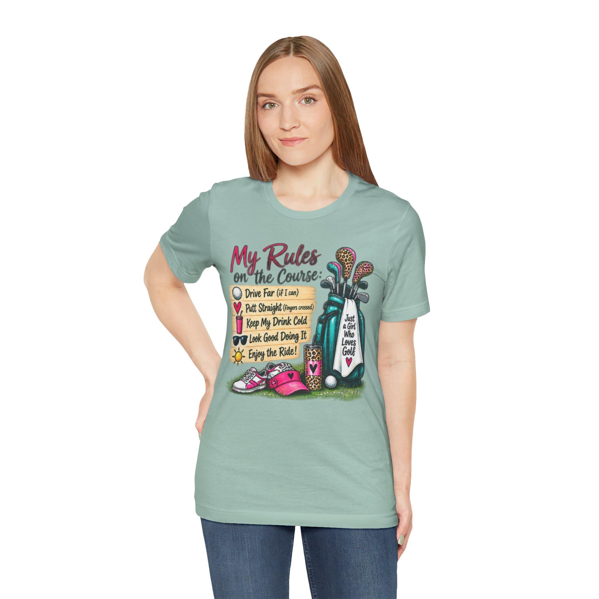 Golf Course Rules Tee | Women's Humorous Golf Shirt