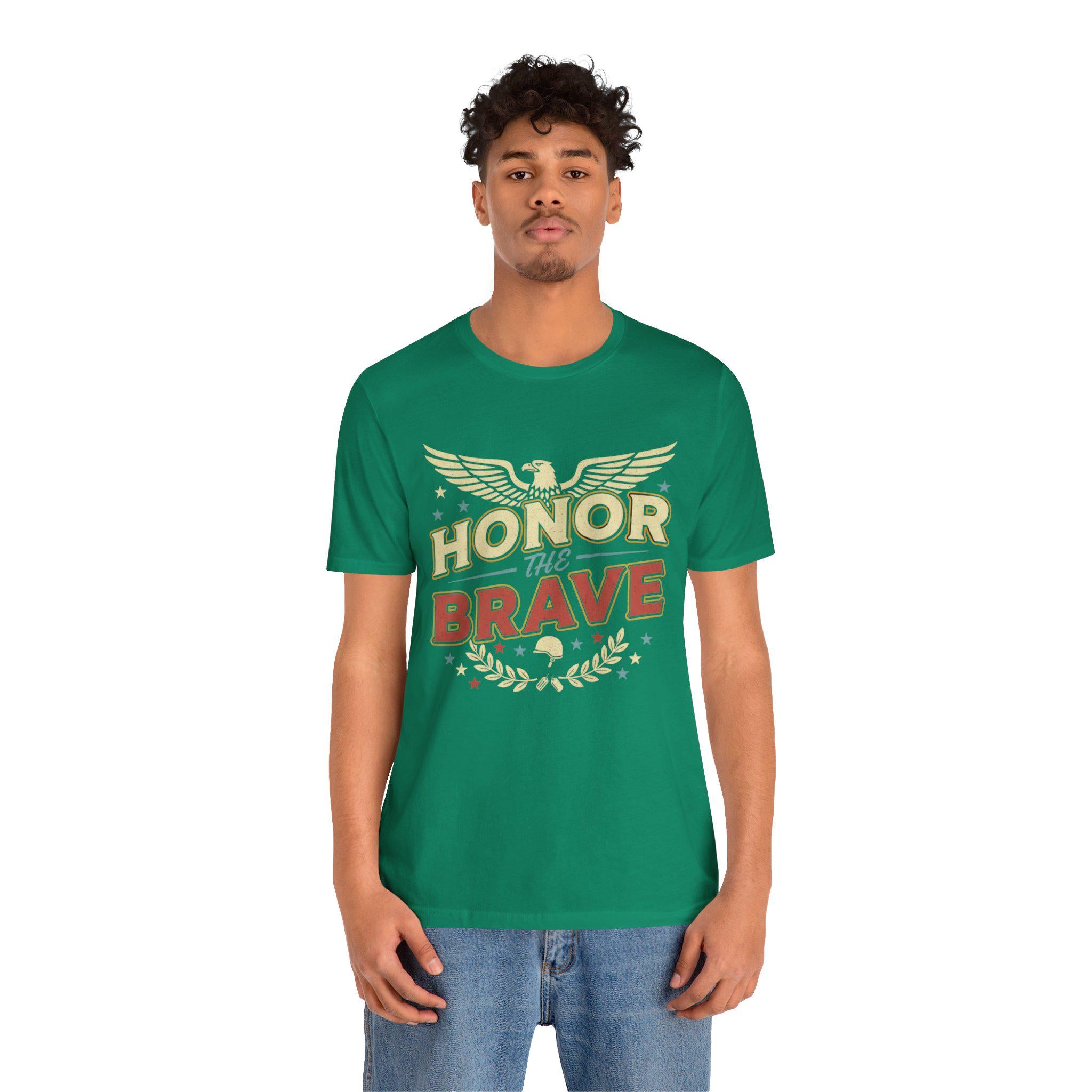 Honor the Brave T-Shirt | Patriotic Eagle Military Tribute Tee