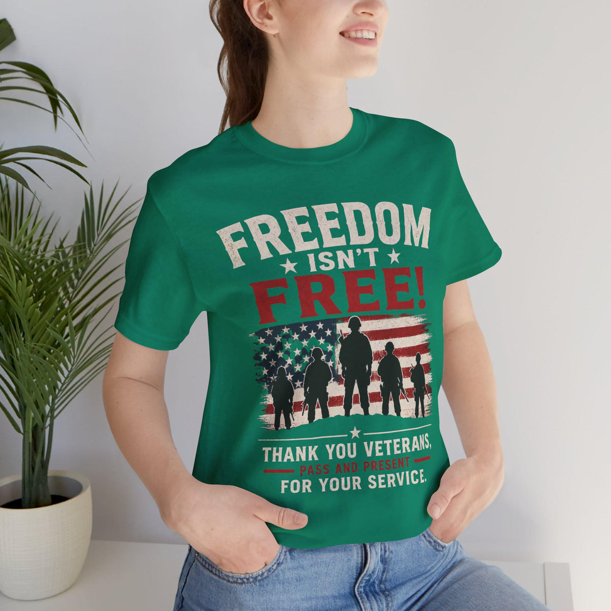 Freedom Isn't Free Patriotic Tee | Veterans Flag Soldiers T-Shirt, Thank you for your service
