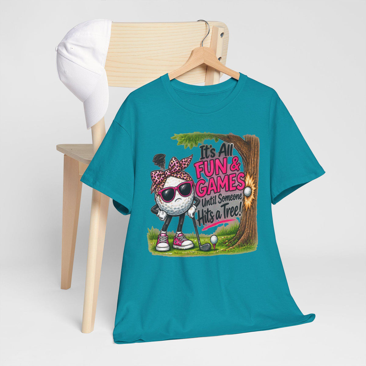 Funny T-Shirt, Retro Golf Ball Character, Golf Humor Tee