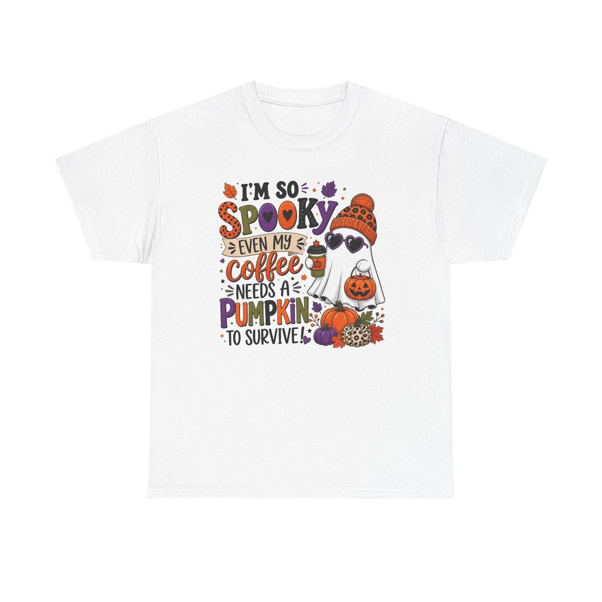 Spooky Pumpkin Ghost Tee | Fall Halloween Graphic Shirt