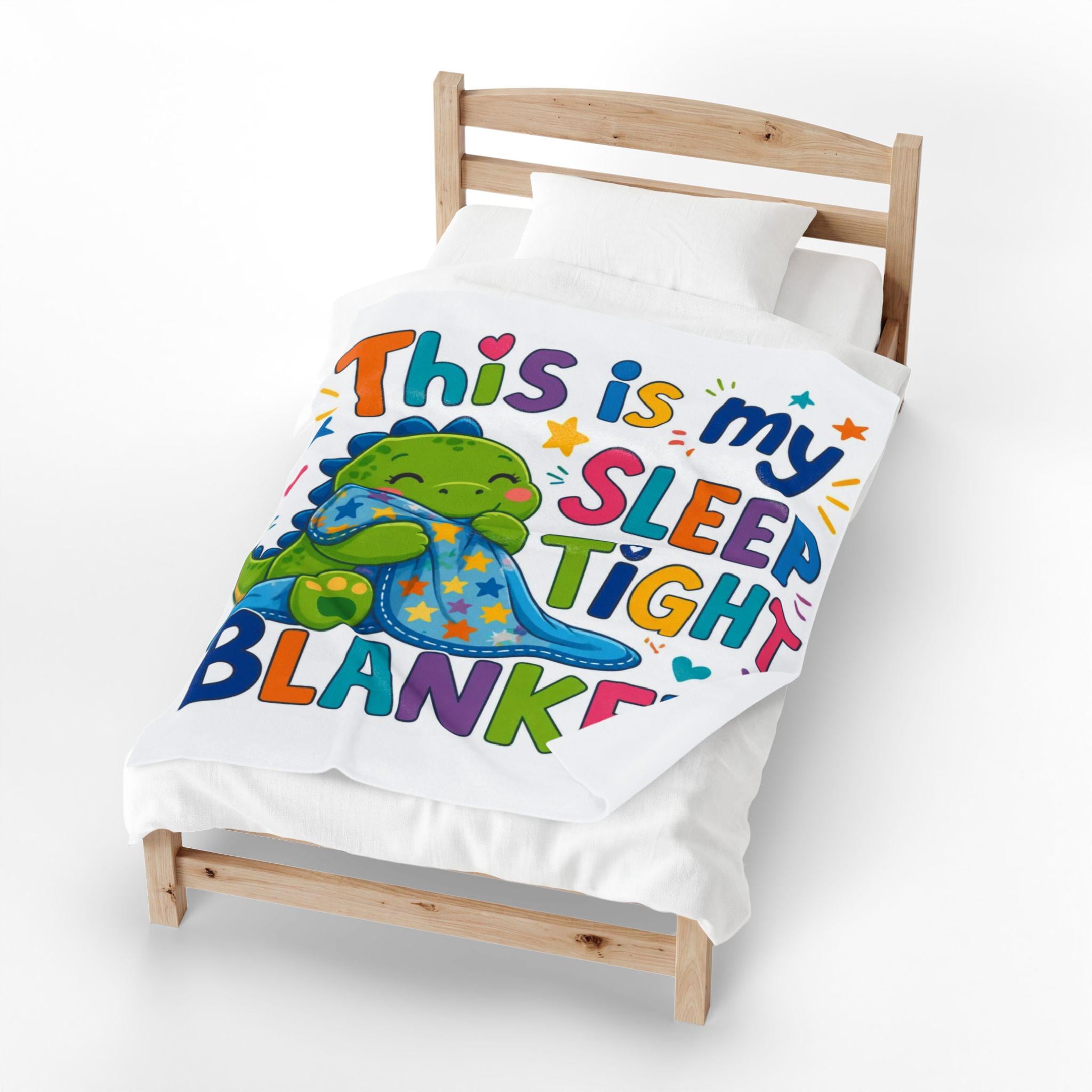 Dinosaur Plush Throw Blanket | Cozy Kids Nap Time, Toddler Bedding