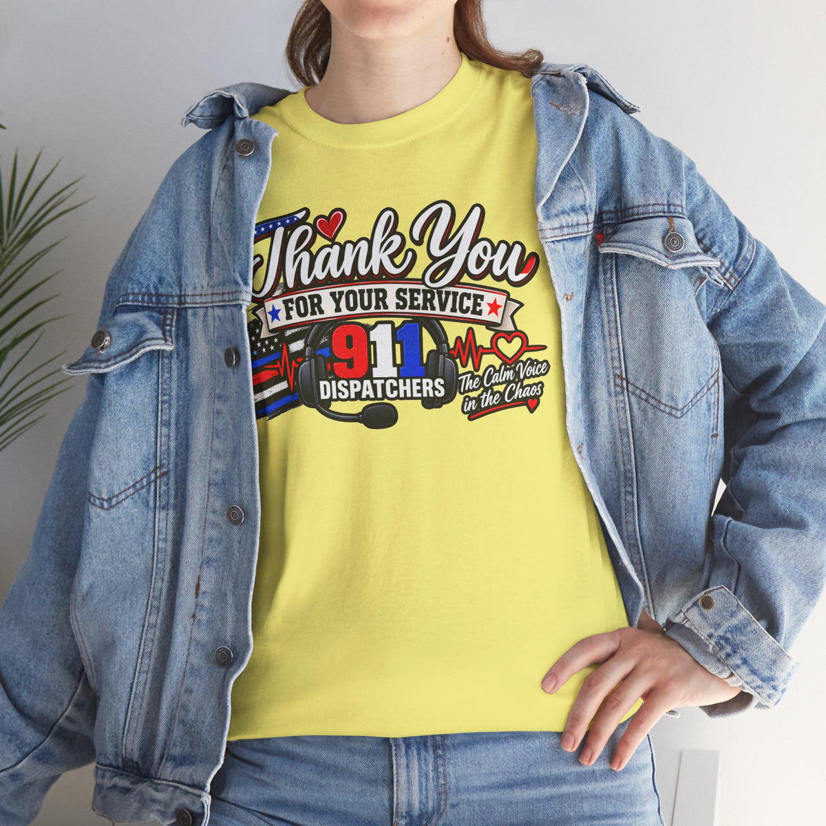 Thank You For Your Service 911 Dispatchers T-Shirt | American Flag Emergency Communicators