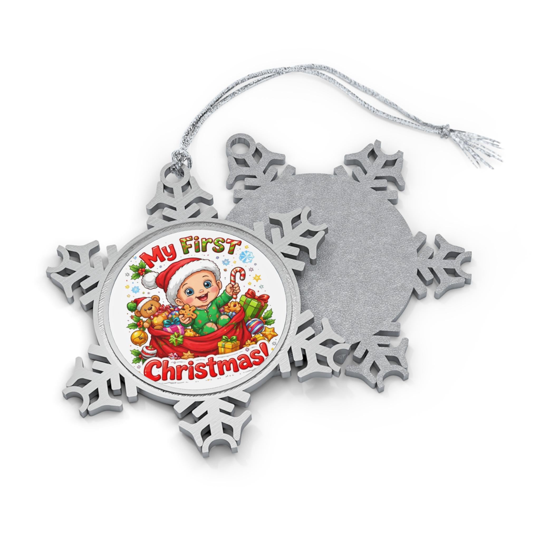 My First Christmas Baby Snowflake Ornament | Pewter Holiday Keepsake