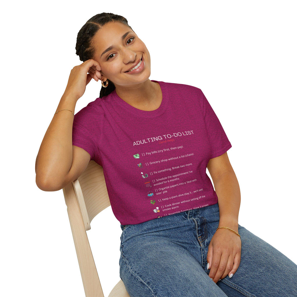 Adult To-Do List T-Shirt | Minimalist Humor Graphic Tee