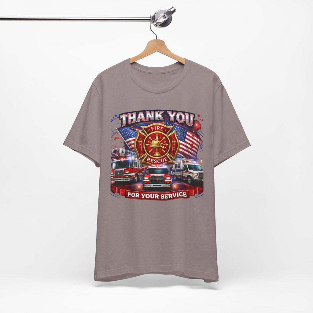 Thank You Fire Rescue For Your Service T-Shirt | Firefighter Tribute Tee