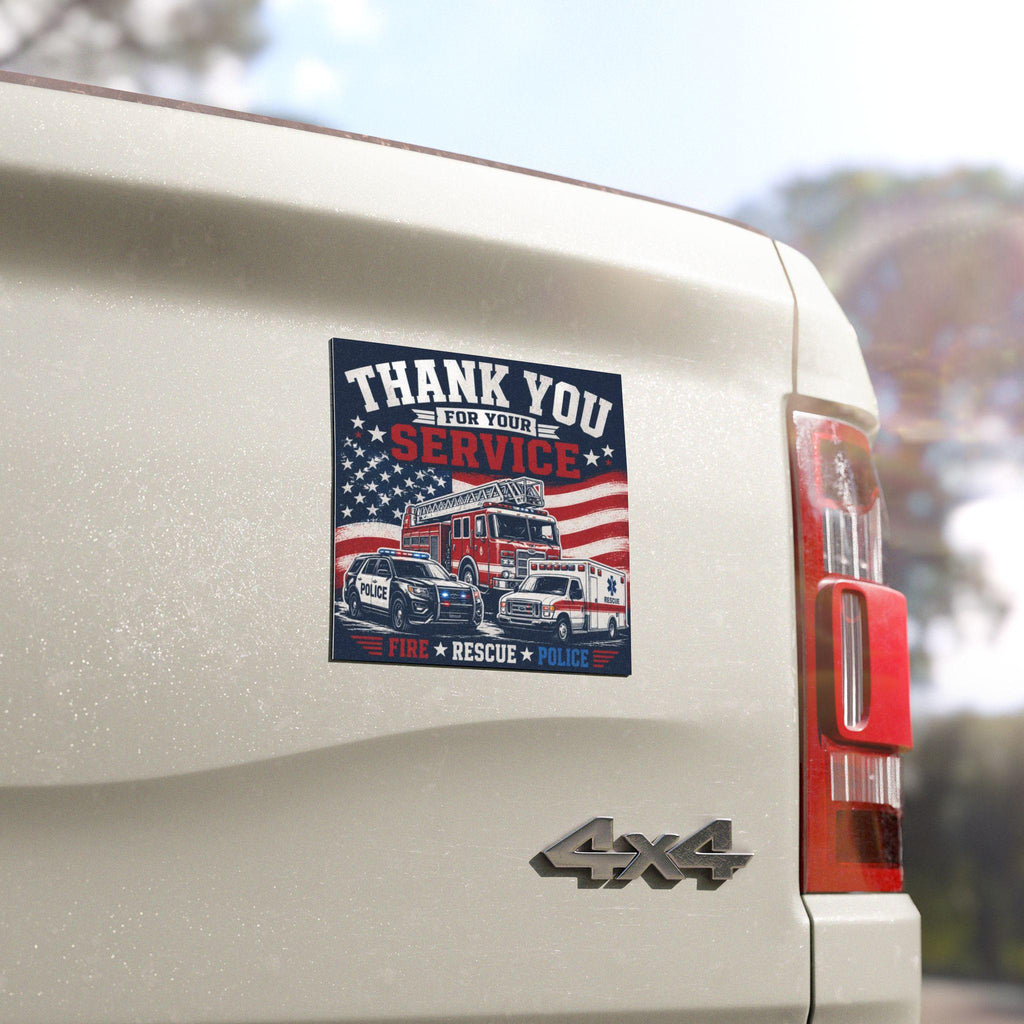 Thank You For Your Service Car Magnet | Fire Rescue Police car/truck decal