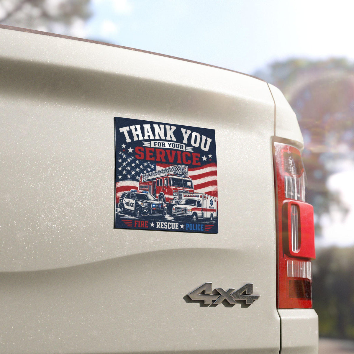 Thank You For Your Service Car Magnet | Fire Rescue Police car/truck decal