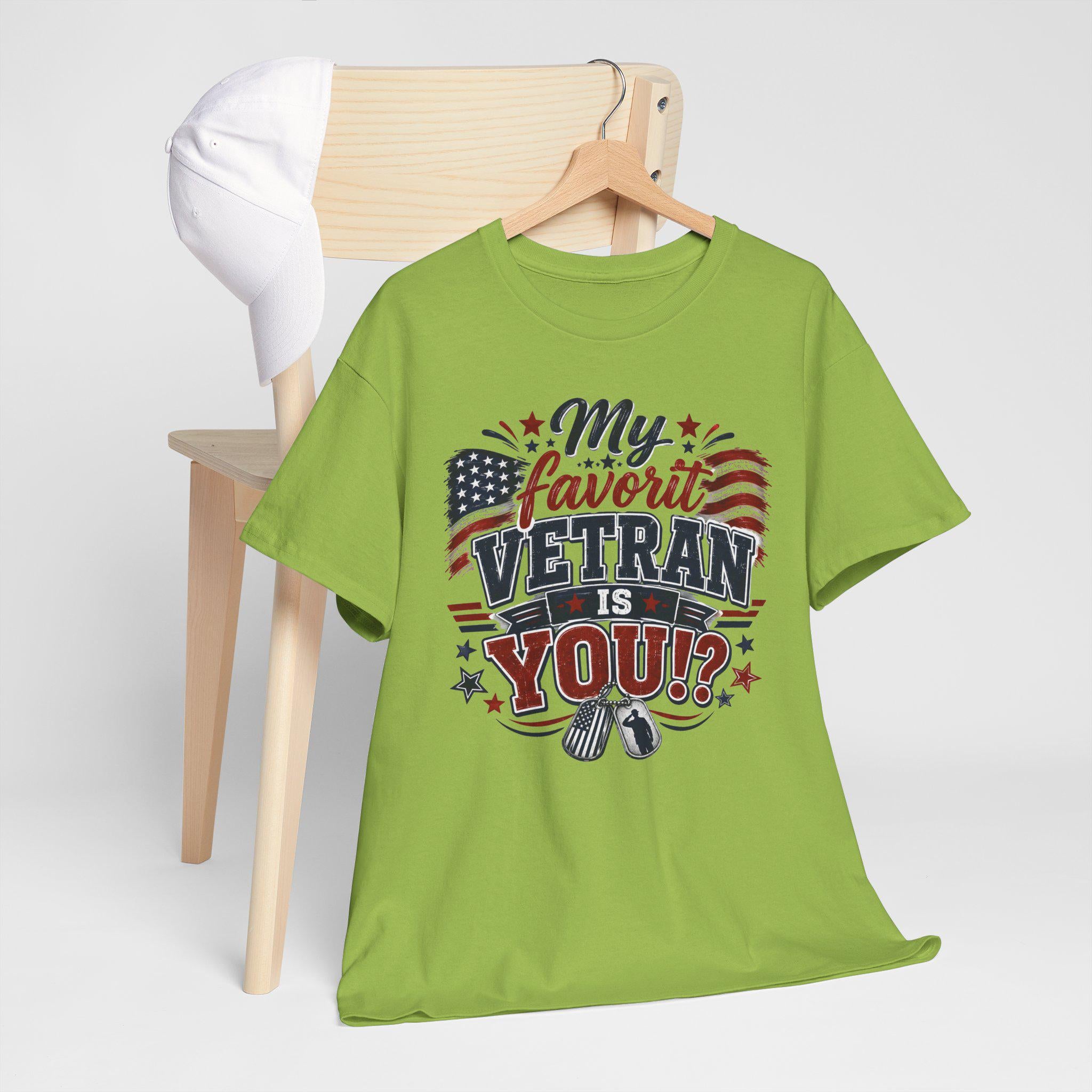 My Favorite Veteran Is You? T-Shirt | American Flag, Dog Tags, Patriotic Tee
