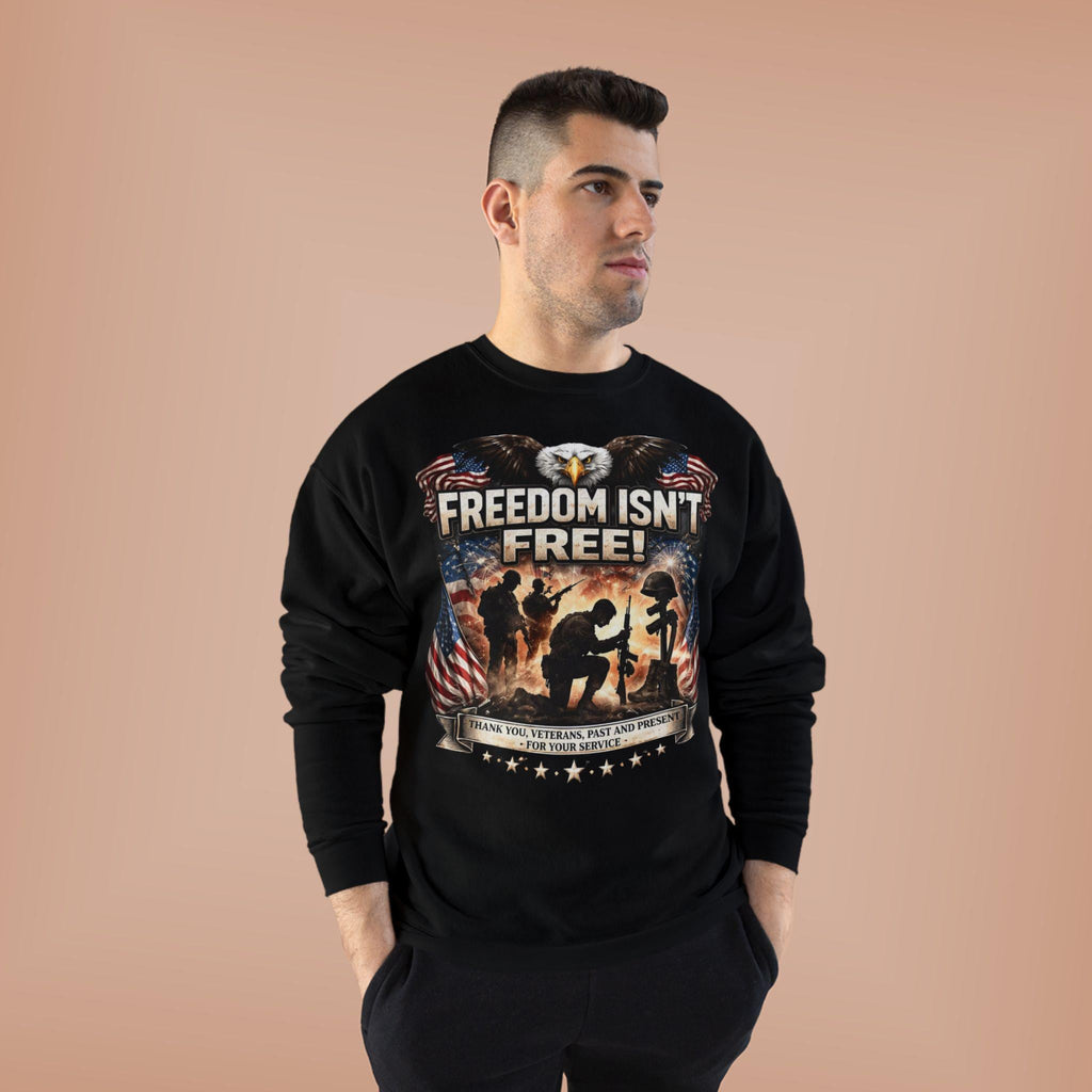 Patriotic Eagle Soldier Crewneck | Freedom Isn't Free, American Flag Sweatshirt