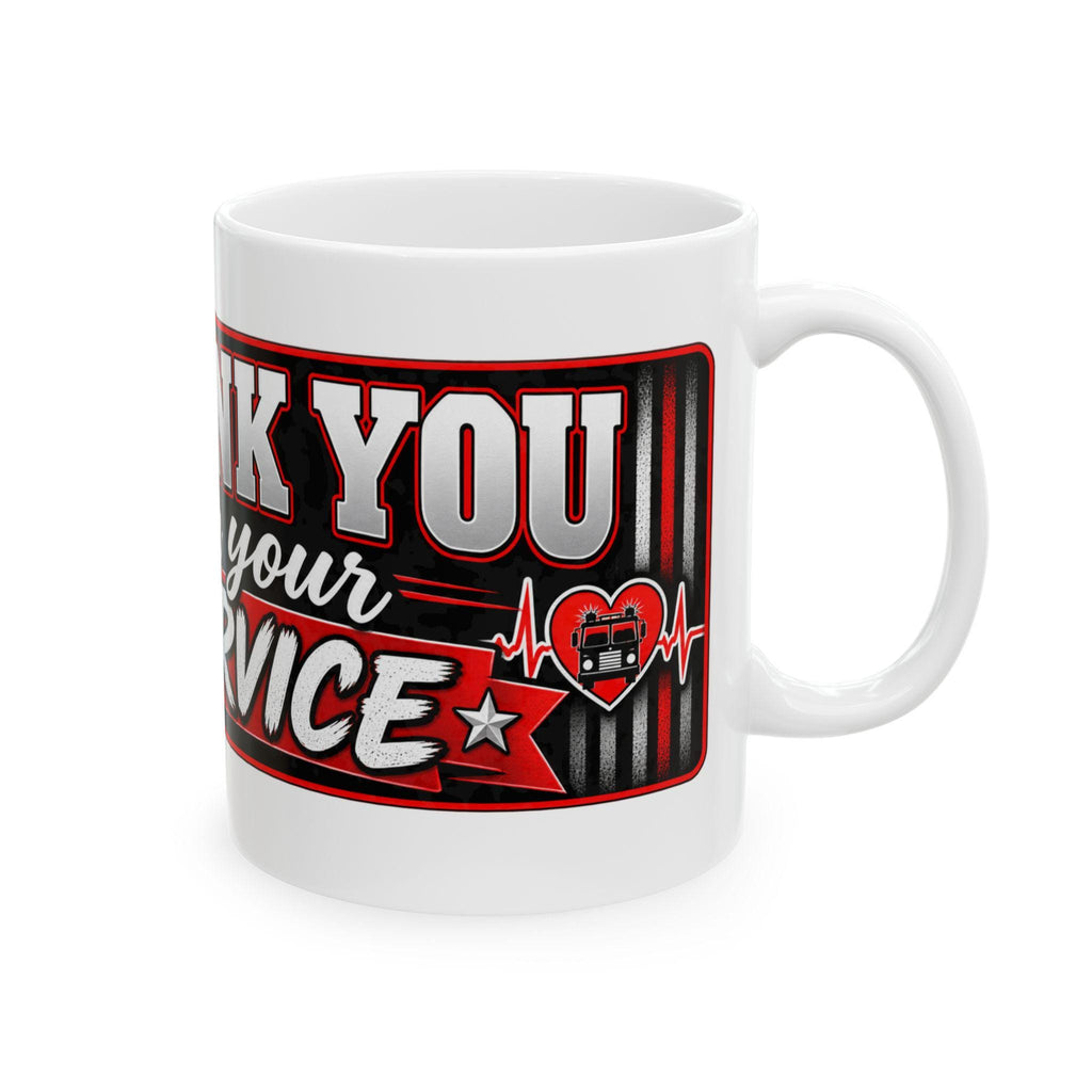 Thank You For Your Service Fire/Rescue Mug | American Flag Maltese Cross