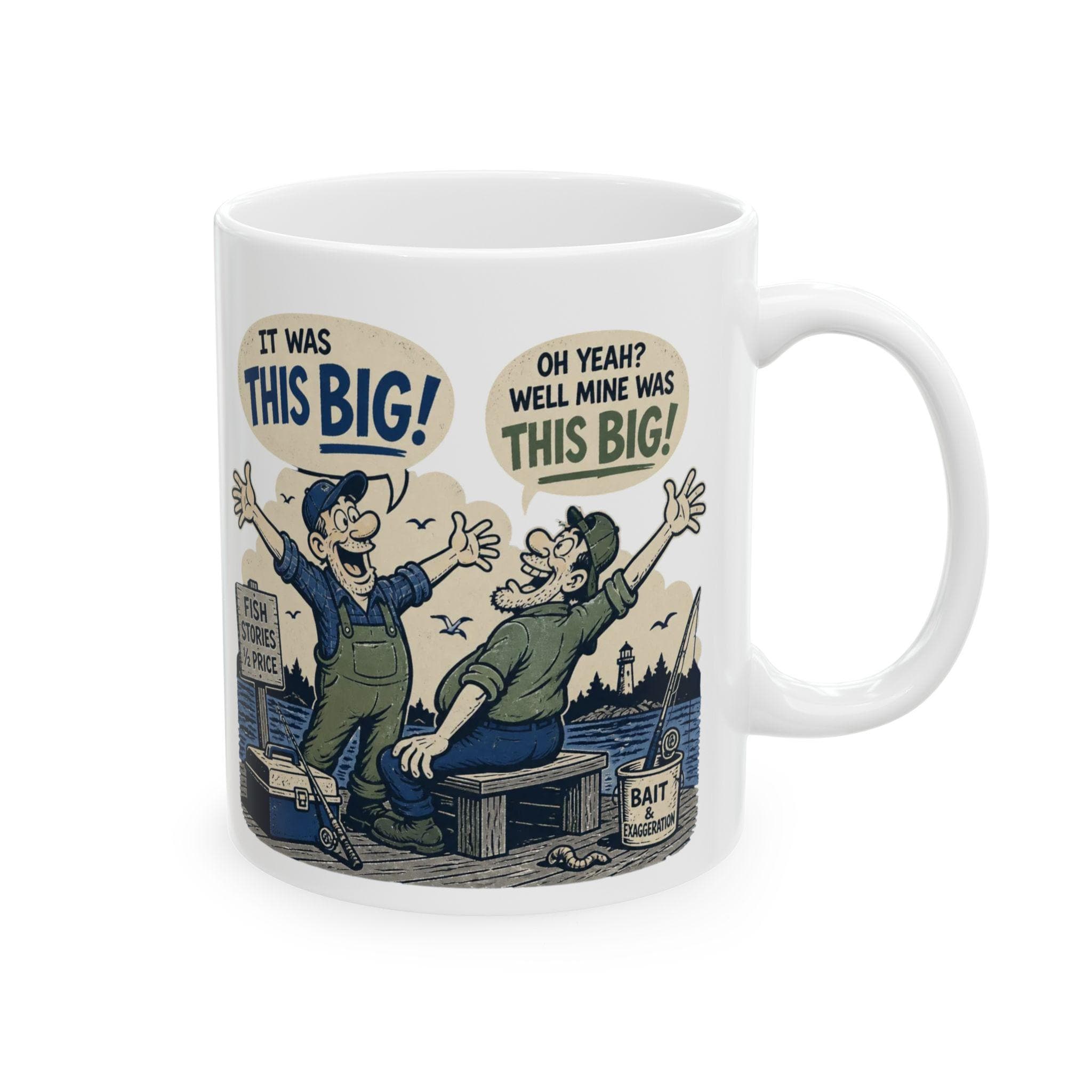It Was This Big Fishing Cartoon Mug | Funny Fisherman Illustration