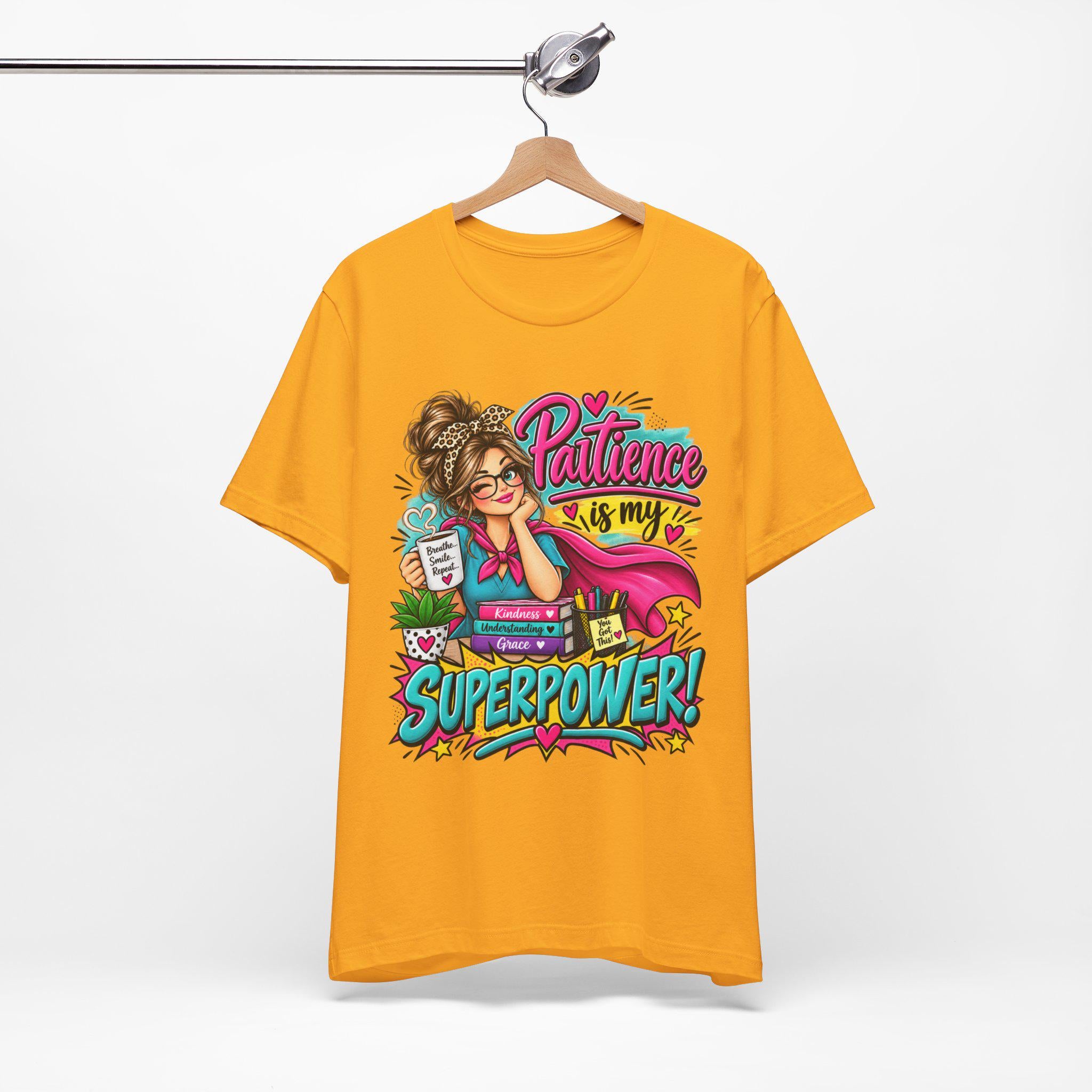 Mom Patience Superpower Graphic Tee | Comic Style Superhero Shirt