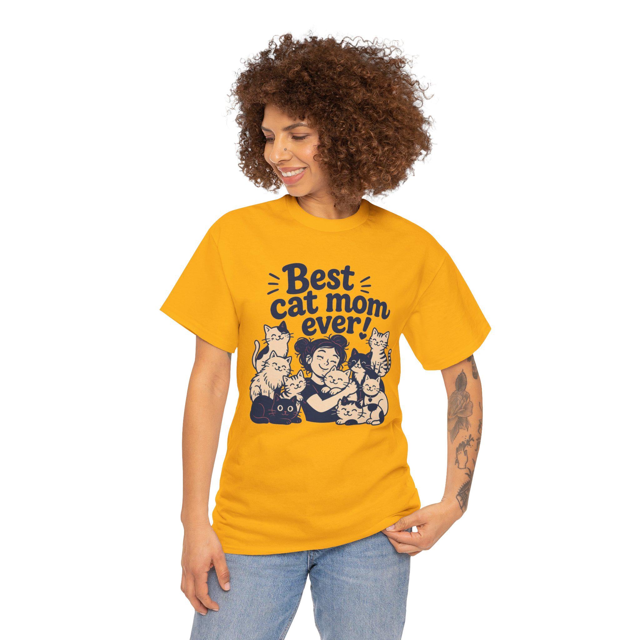 Cat Mom T-Shirt | Playful Clowder, Vintage Palette Graphic Tee